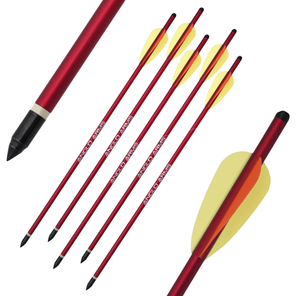 Anglo Arms 16" Aluminium Crossbow Bolts - Pack of 5