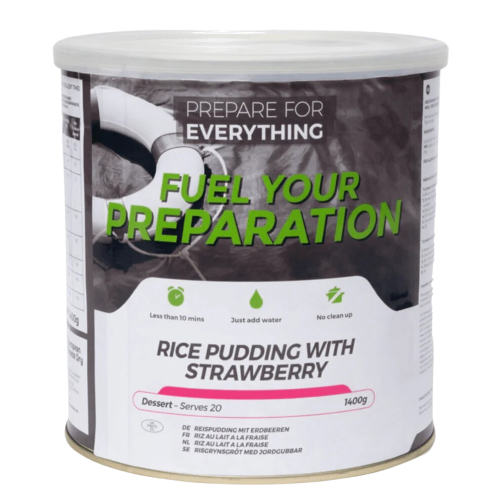 Fuel Your Preparation Rice Pudding With Strawberry Freeze Dried Meal Tin