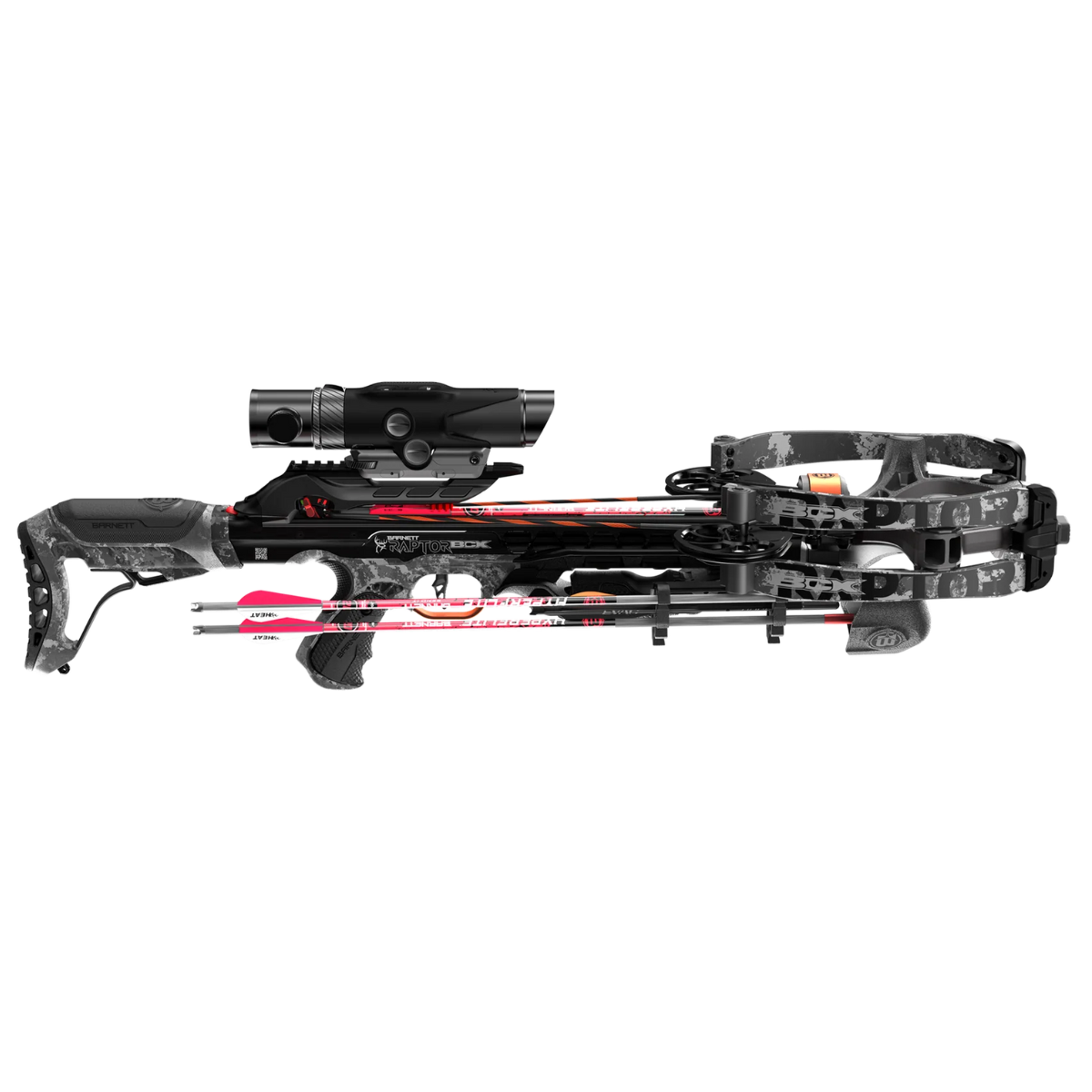 Barnett Hyper Raptor BCX BUK Ops X-Factor Scope Compound Crossbow Package 425fps