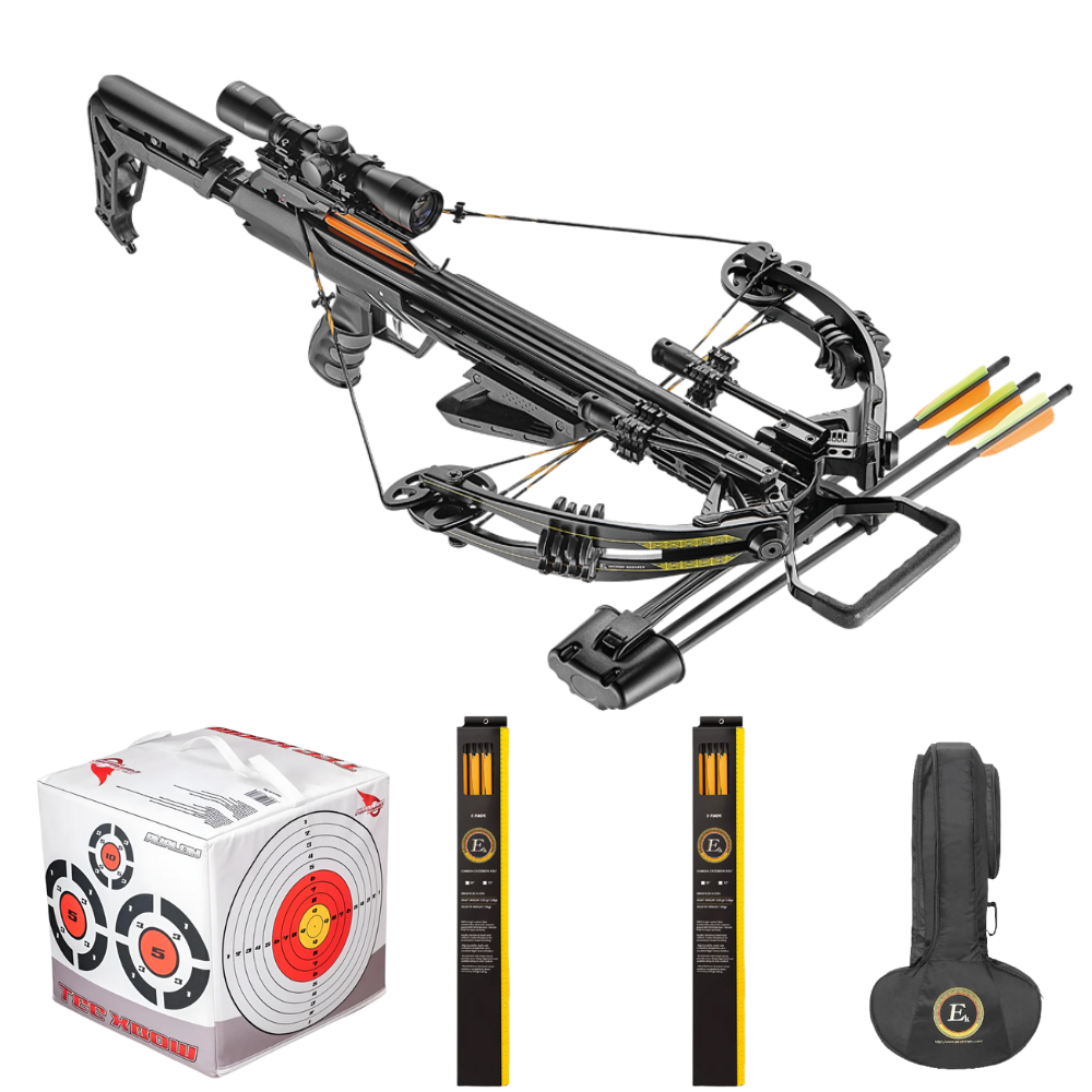 EK Archery Accelerator 370+ Black Crossbow Bundle
