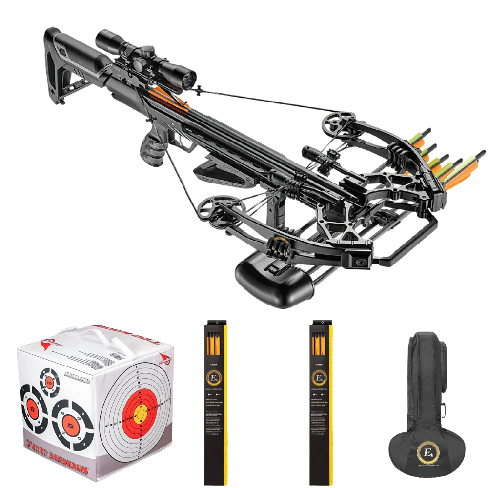 EK Archery Accelerator 410+ Black  Crossbow Bundle