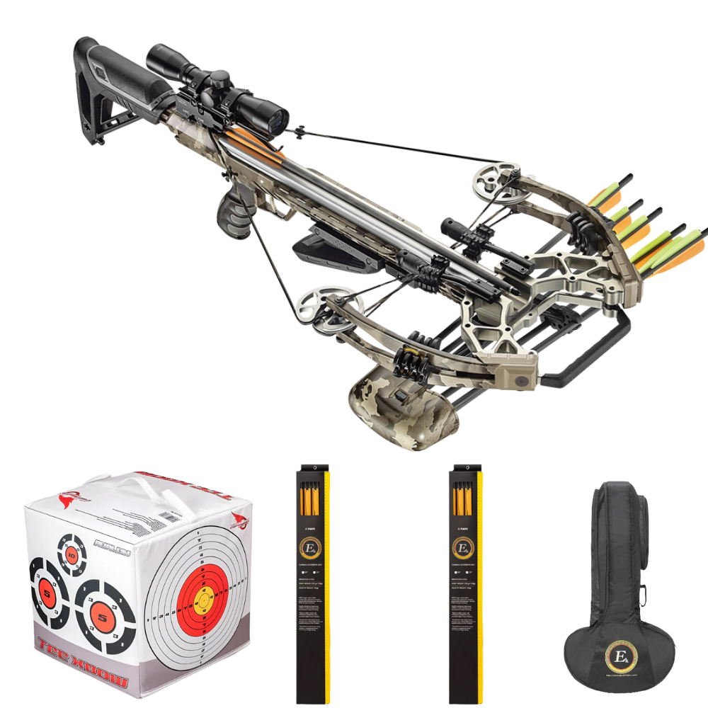 EK Archery Accelerator 410+ Camo Crossbow Bundle