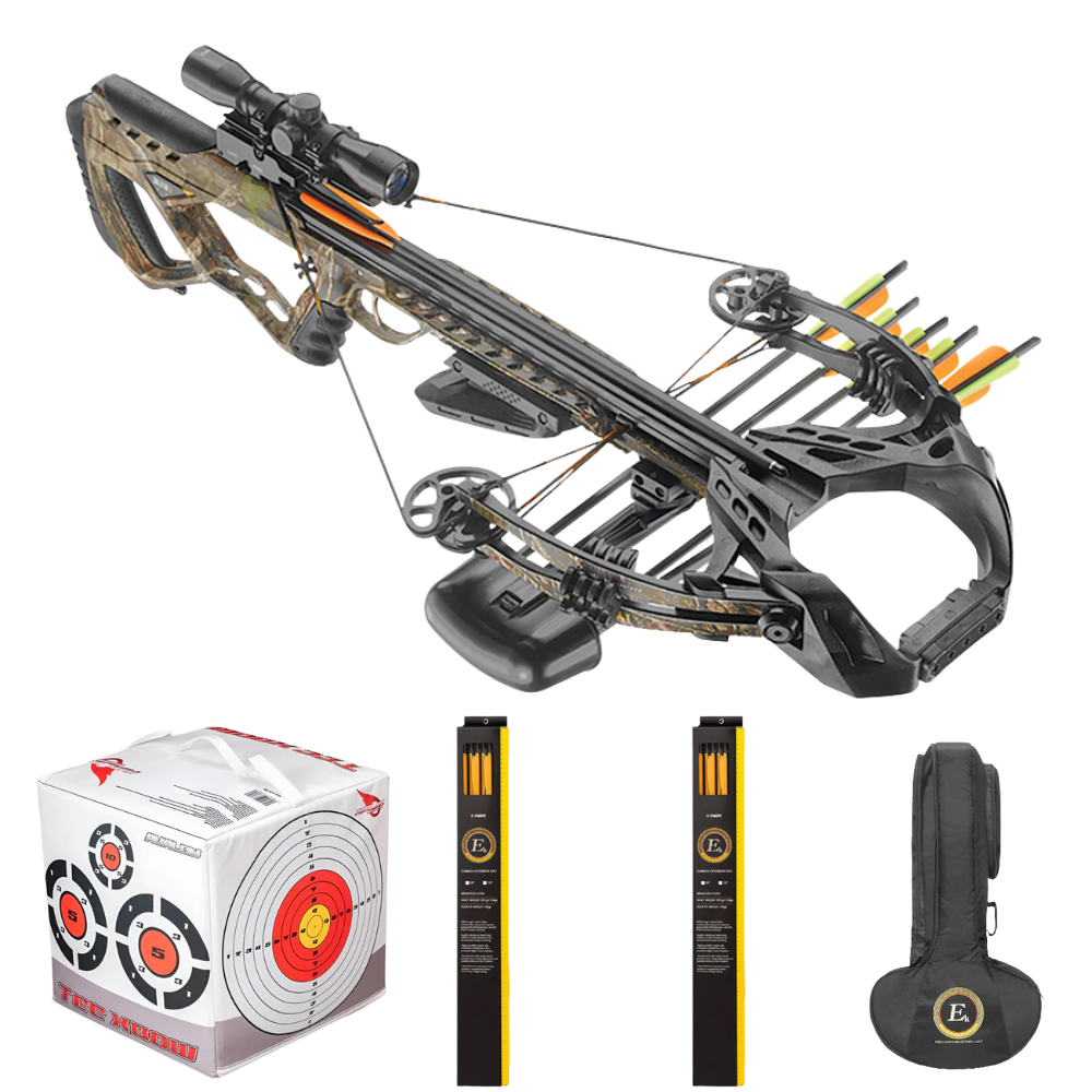 EK Archery Guillotine-X+ Camo Compound Crossbow Bundle
