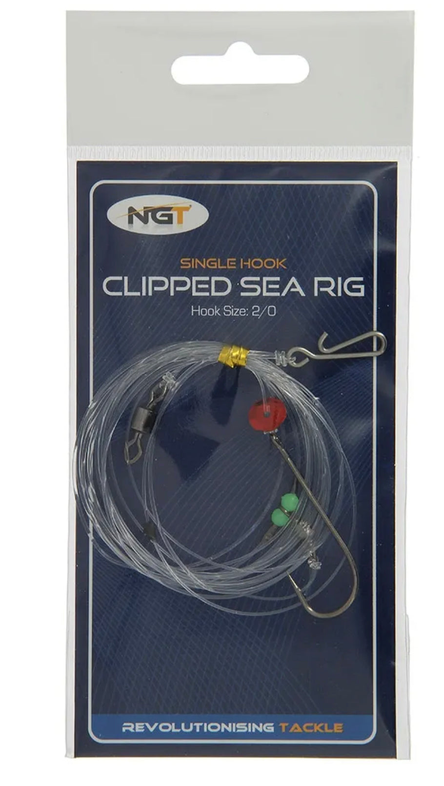 NGT Single Hooked Clipped Sea Rig Hook Size 2/0 - Pack of 10