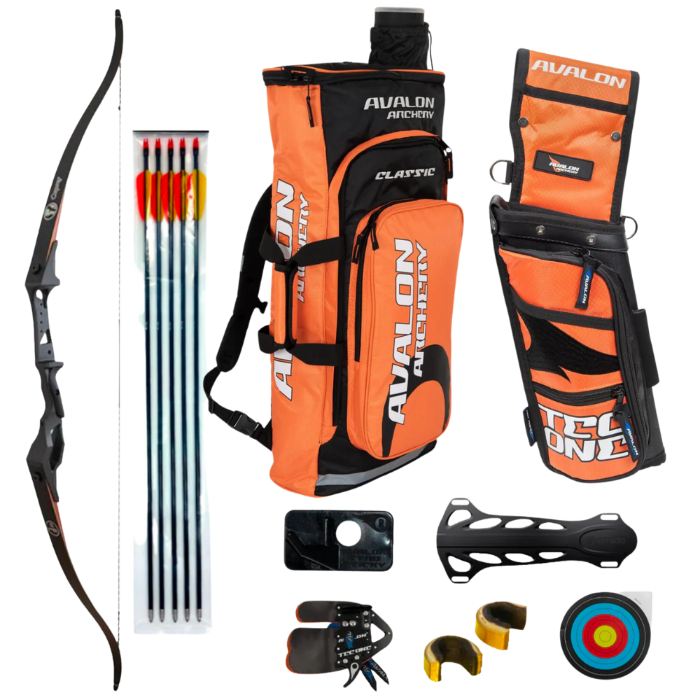 Sanlida Mens Starter Recurve Bow Kit 'Orange' 35lbs RH