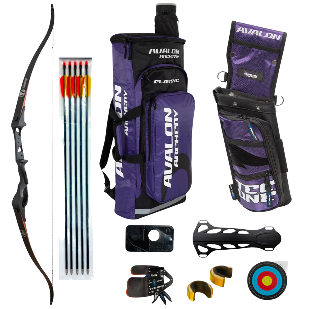 Sanlida Mens Starter Recurve Bow Kit 'Purple' 35lbs RH